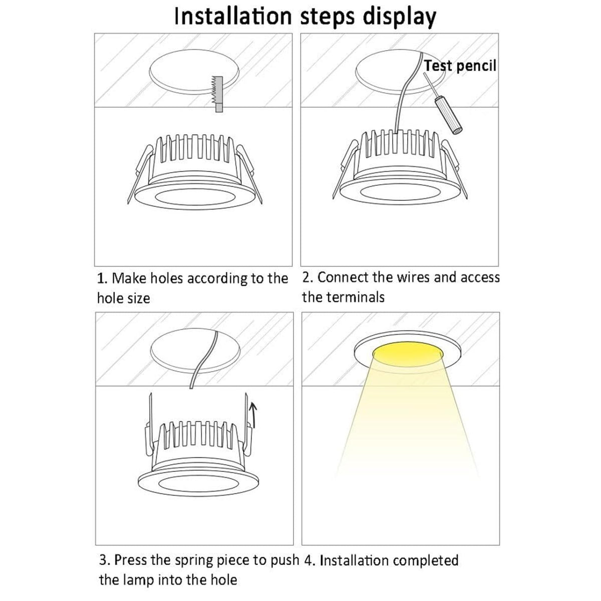 3Pcs Recessed Ceiling Light (12w / White light)