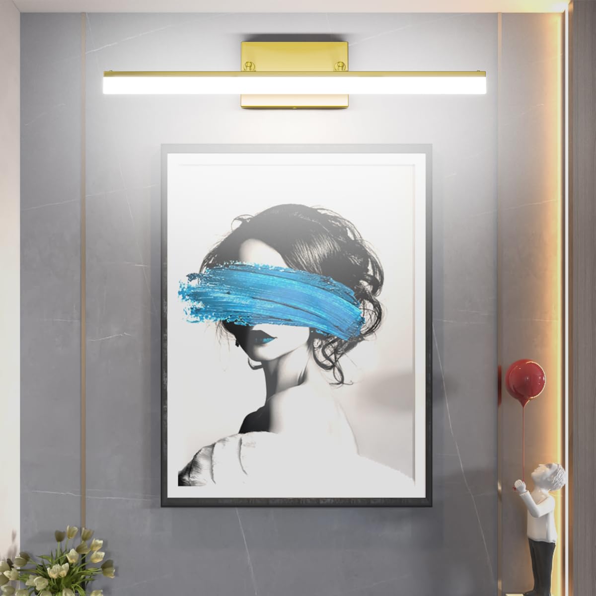 Bathroom Vanity Light Brushed Gold Modern LED Vanity Lighting Over Mirror 24inch Adjustable Gold Wall Light for Bathroom (Brushed Gold / 23.6 in)