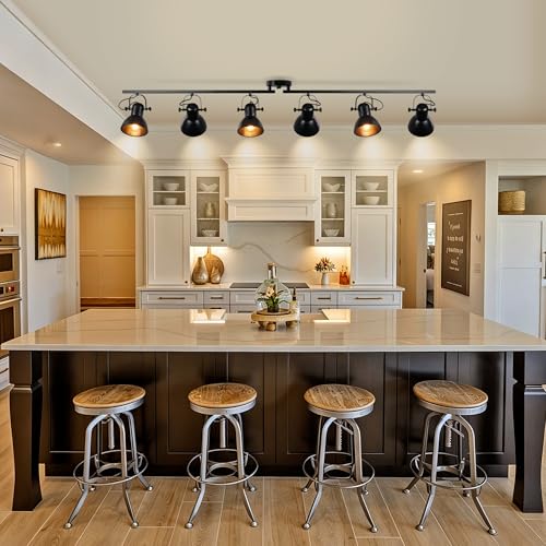 6 Light Kitchen Track Lighting Rotatable Heads for Farmhouse Island (6 Light)