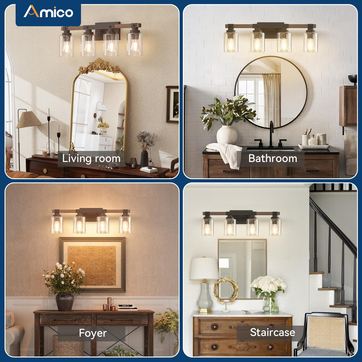 4 Light Farmhouse Bathroom Vanity Light (4-Light)