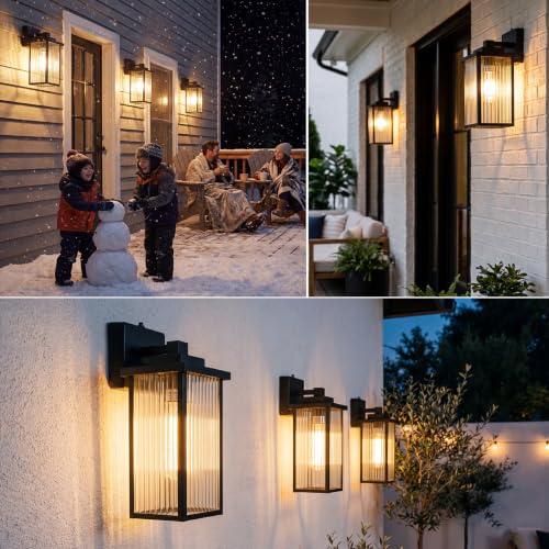 2 Pack 18" Matte Black Outdoor Wall Light (Black / 18''-2 Pack)