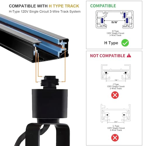 LED Track Lighting Kit GU10 6000K Cool White 6 Lights Black