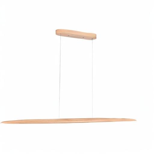 39" 24W Wood LED Linear Pendant Light Fixture Led Dining Room Light Dimmable Hanging Light Fixture for Dining Room Kitchen Island Pool Table Lights Natural Wood Color (Natural Ash / 39in)
