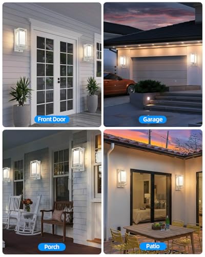Dusk to Dawn Outdoor Wall Lights 2 Pack (White)