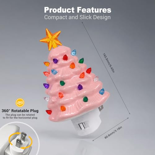 Christmas Tree Night Light (green & pink / 2 Pack)