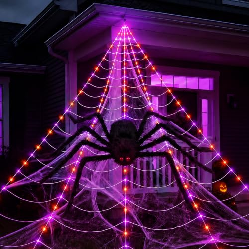Halloween Decorations Spider Web Lights