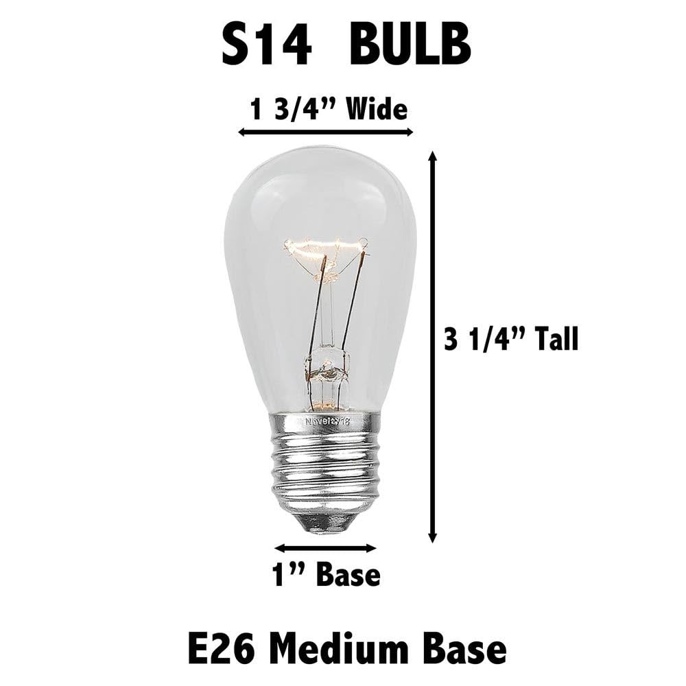 37.5 Feet 25 in Line E26 Sockets (With Incandescent Bulb)