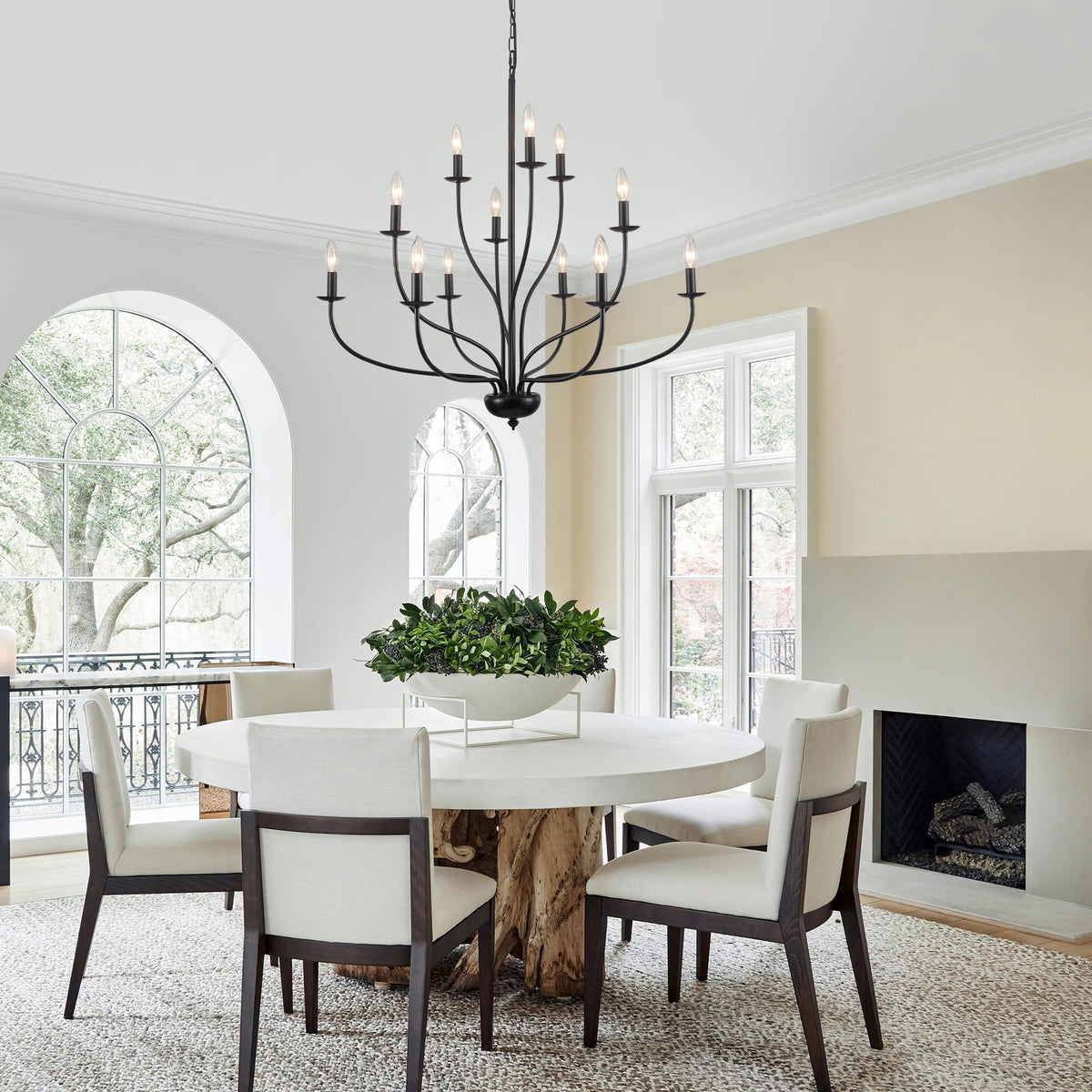 Black Chandelier 12 Light (Black)