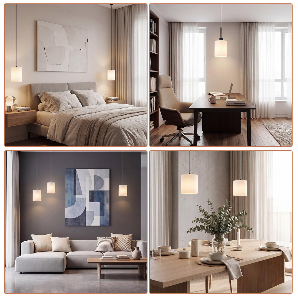 3 Pack Frosted White Glass Lamp Shade 1 (Cream White / Frosted)