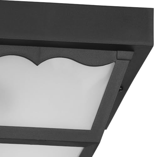 1 Light Indoor and Outdoor Flush Mount Ceiling Light (Textured Black / 8.25-Inch Diameter x 4.75-Inch Height / 1-Light)