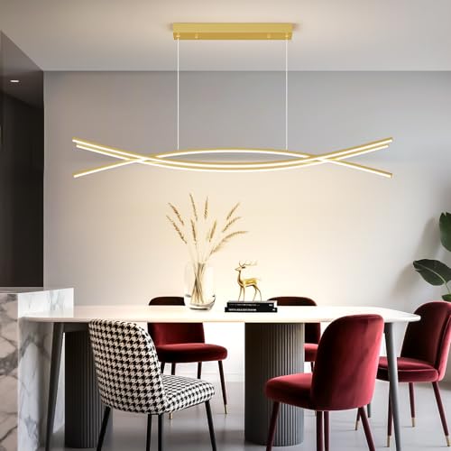 Modern Ceiling Chandelier Light (B-Gold / 47in)