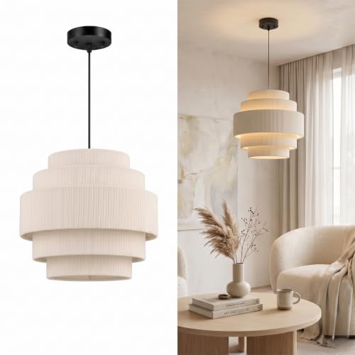 5 Tier Corduroy Pendant Light for Kitchen Island