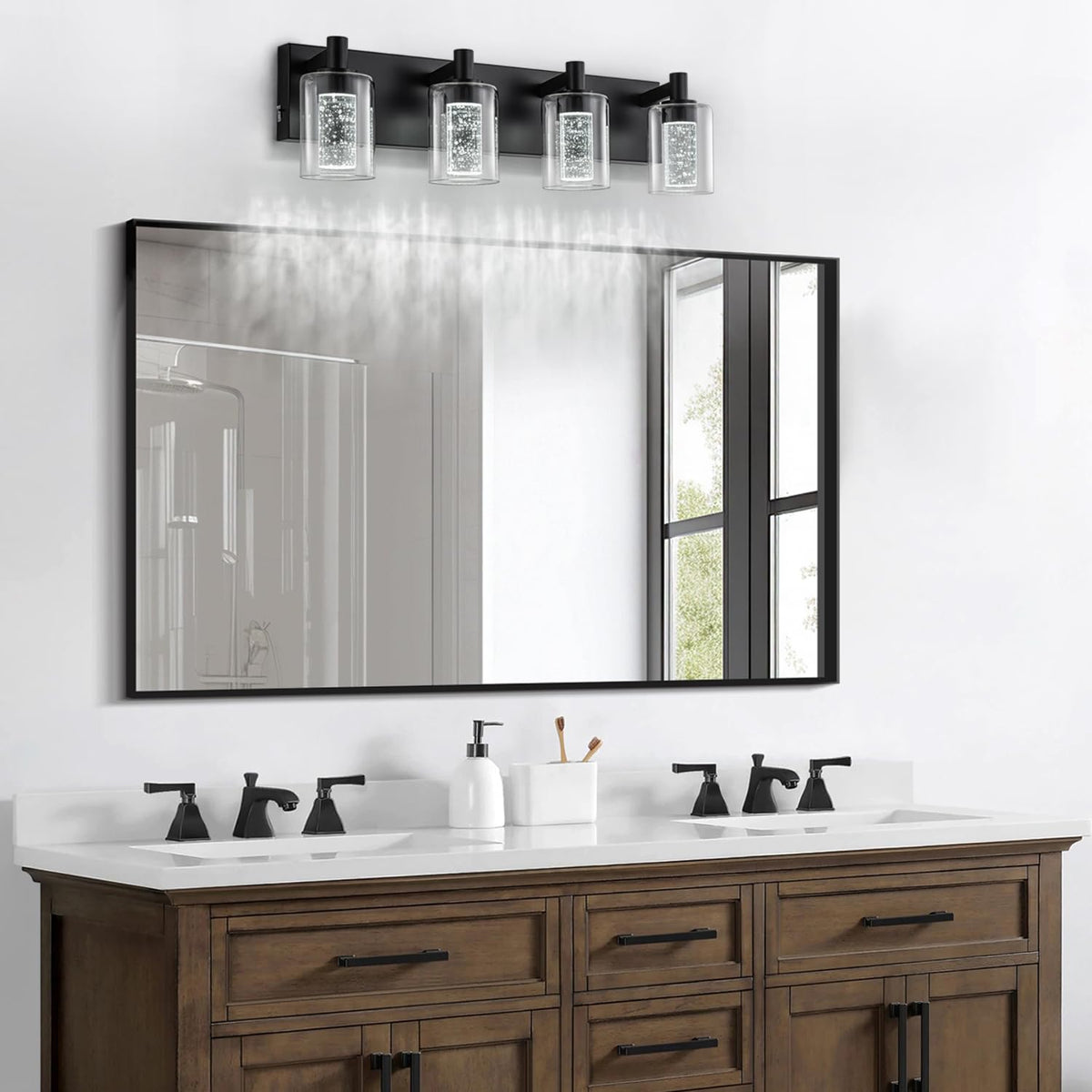 Vanity Light with 3 Color Modes (4-light / Black)