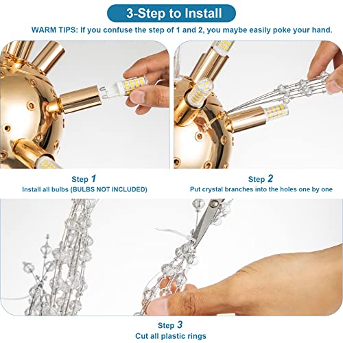 Modern Crystal Chandeliers Firework (Gold / 9-Light (Semi-Flush Mount))