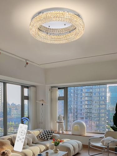 24" Crystal Chandeliers (Silver / Dia 24inch)