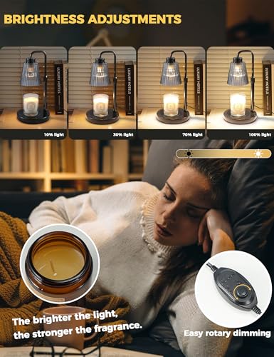 Marble Candle Warmer Lamp Black with Cycle Timer (Marble Black)