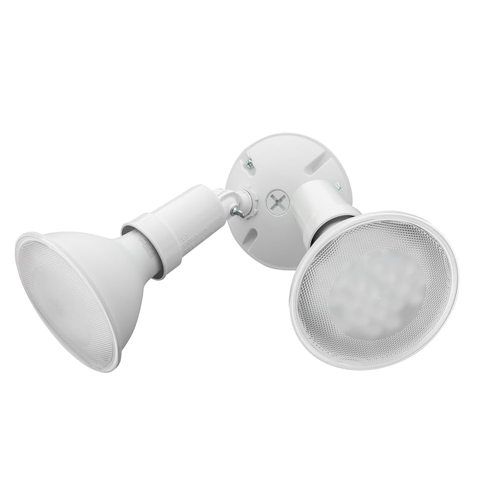 Outdoor Flood Light Fixture (White / 6-Pack / Switch On and Off)