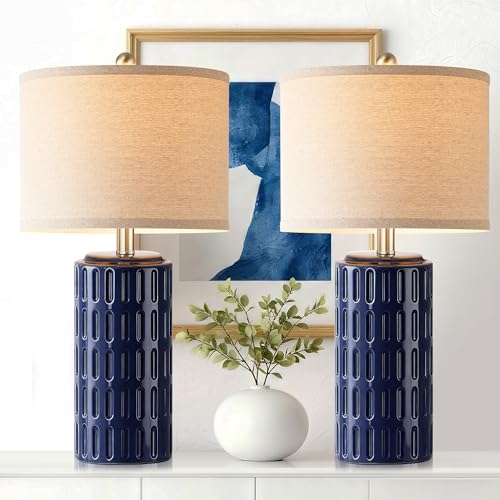 23" Modern Ceramic Table Lamp Set of 2