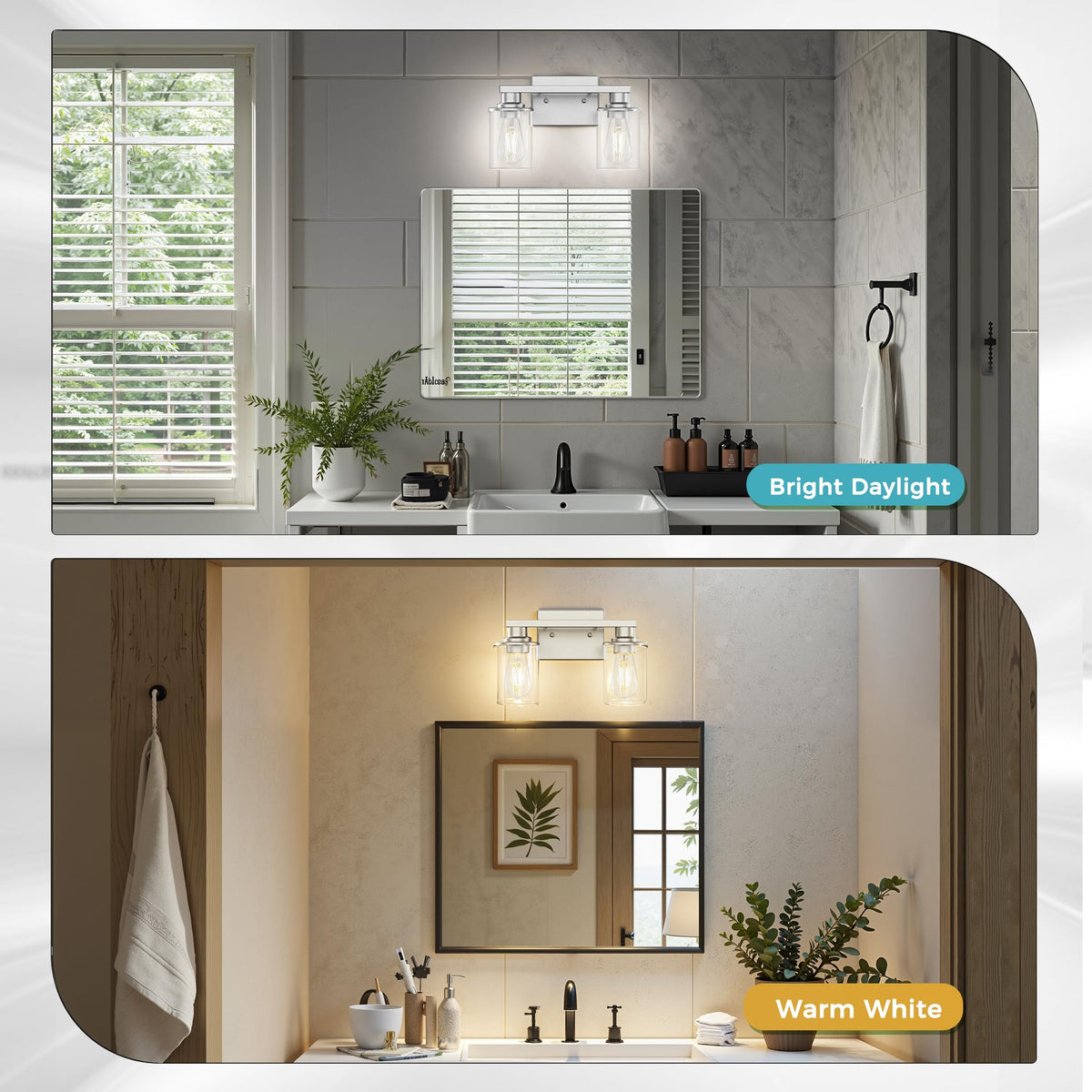 Bathroom Vanity Light Fixture Over Mirror 2 (Nickel / 2-Light)