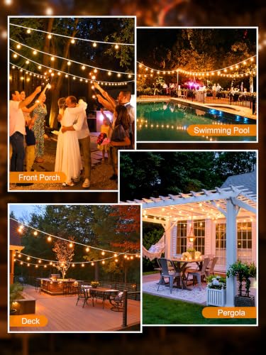 Outdoor String Lights (White / 100FT - 50 Bulbs (Pack of 1))
