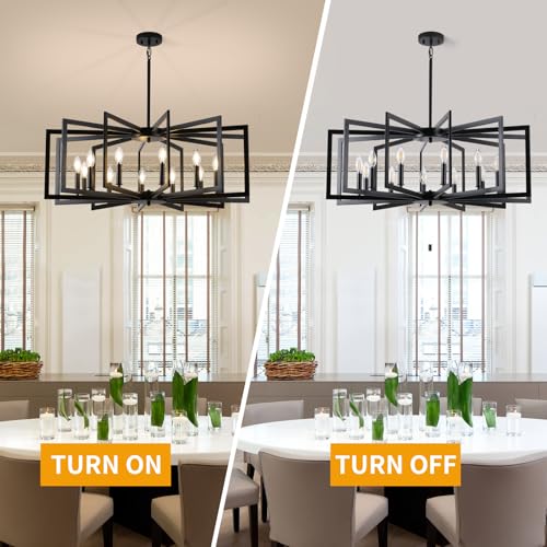 Black Chandelier for Dining Room (Black / 12-Light)