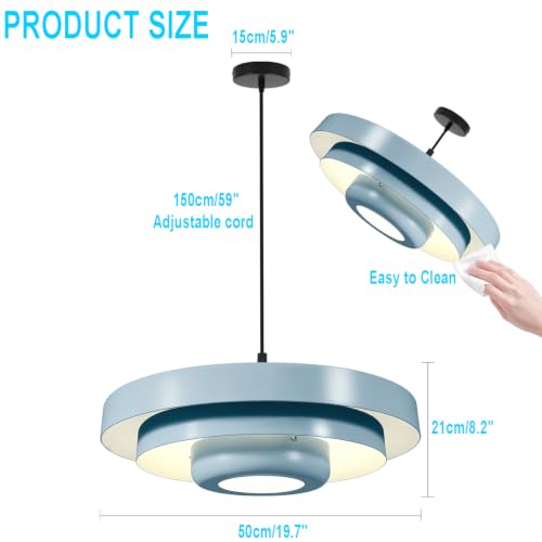 Light Blue Pendant Light (Light Blue / 19.7 Inch)