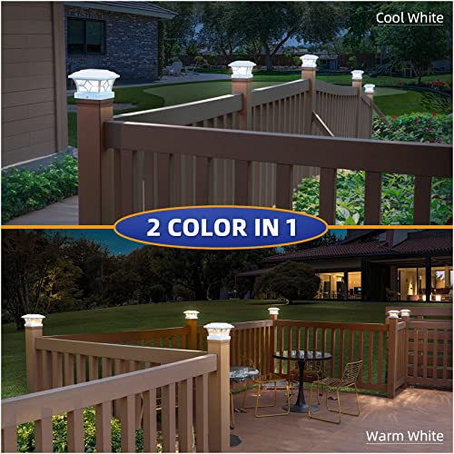 Solar Post Cap Lights 4 Pack with 1000mAh Battery (White / 4 Pack)
