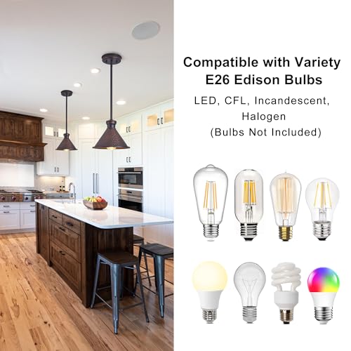 Max 58”Ht Adjustable Tube Mini Pendant (1 Pack Oil-Rubbed Bronze (Max 58Inch H))