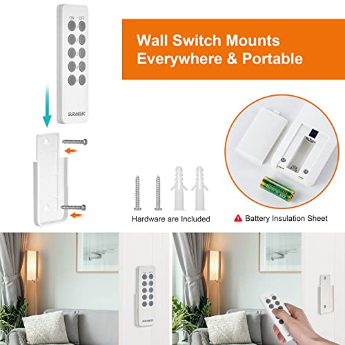 White Remote Control Light Socket (5 Sockets+2 Remotes)