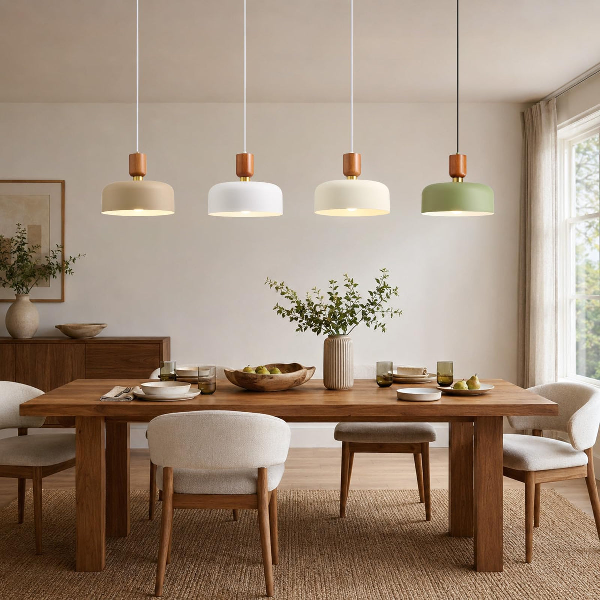 Nordic Sculptural White Pendant Light (White / 12 inches)