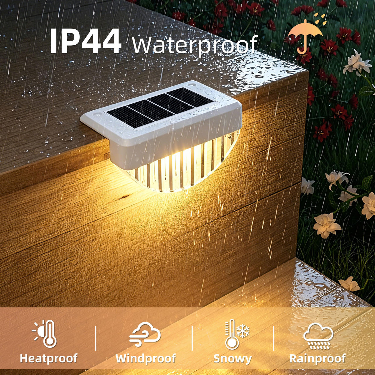 16 Pack Solar Deck Lights Outdoor (White / 16 Pack)
