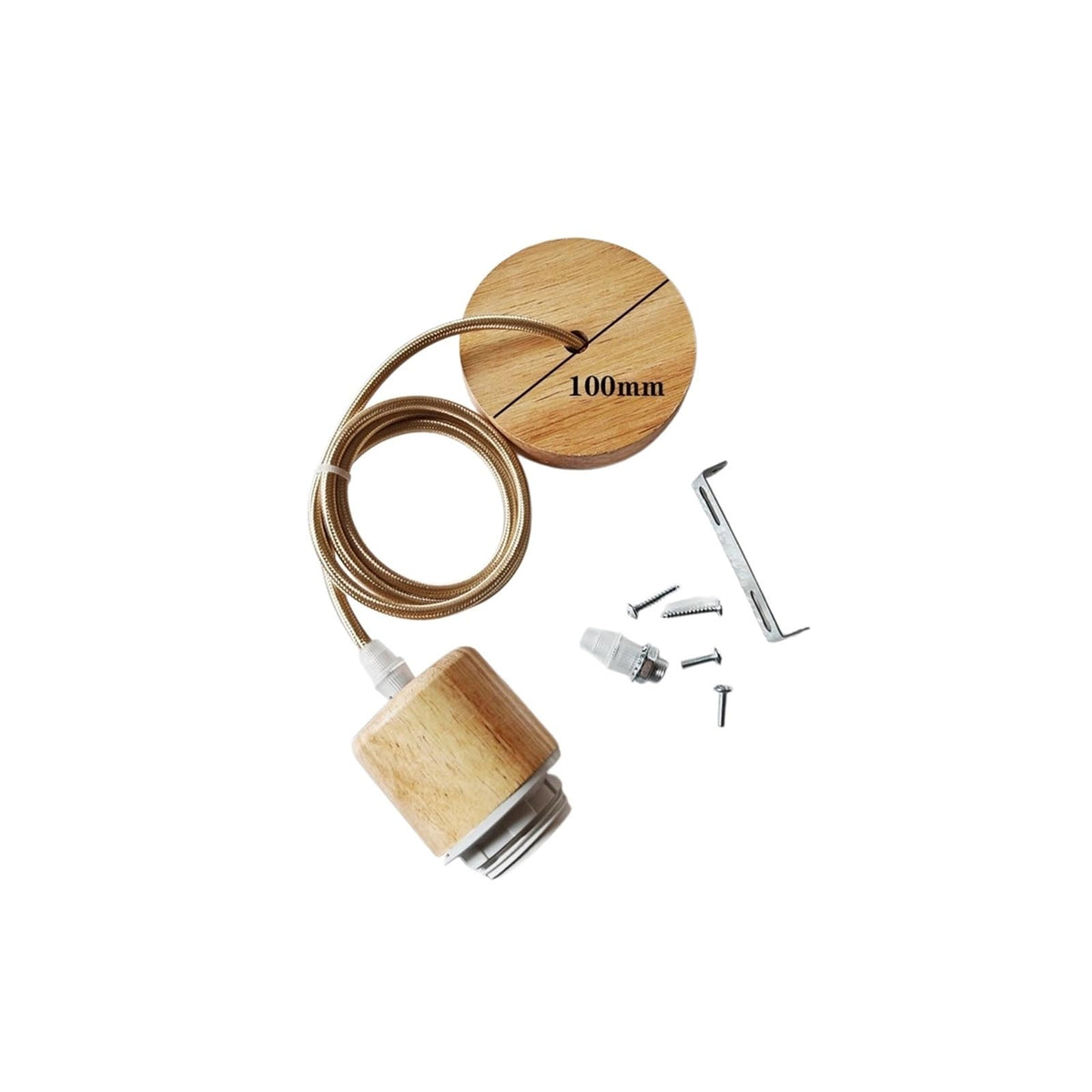 Lamp Holder DIY Vintage E26 E27 Hanging Lamp Holders with Cable Ceiling Lamp Holders Sockets Nordic Half Teeth Lampshade Base for Pendant lamp (Chrome-Set / 3.5m Wire)