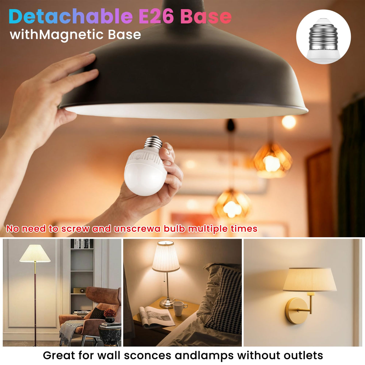 Rechargeable Light Bulbs with Remote