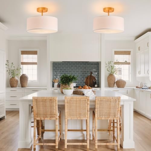 Semi Flush Mount Ceiling Light (Gold / 13 inch)