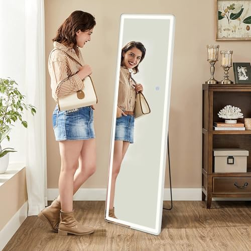 21"x 64" LED Full Length Mirror with Lights (White / 64"L x 21"W)