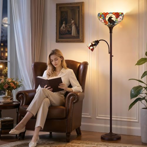 Tiffany Floor Lamp (Raven Floral)