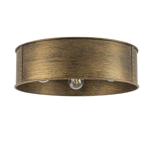 3 Light Farmhouse Metal Drum Flush Mount Ceiling Light Copper Bronze (Copper Bronze / 17")