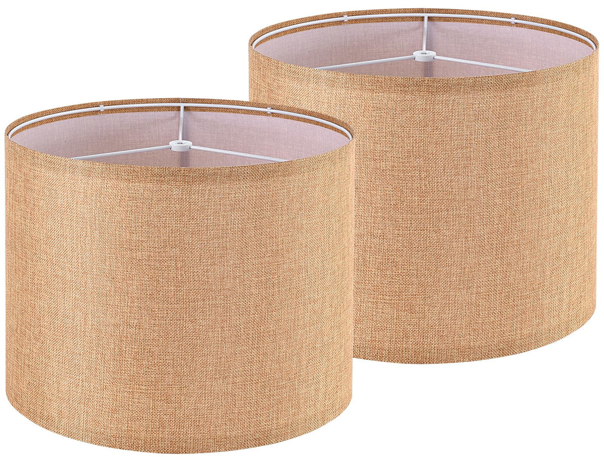 Brown Medium Drum Lamp Shades 13" Top x 13" Bottom x 10" High (13*13*10 1 Pack / Brown-2)