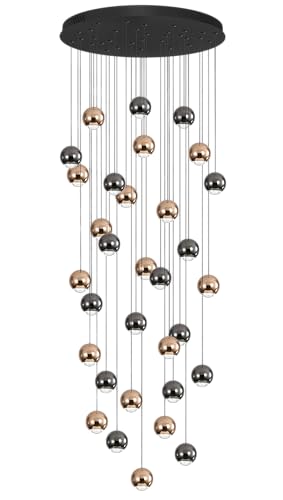 Farmhouse Crystal Chandelier (Ball 32-light / Black Gold)