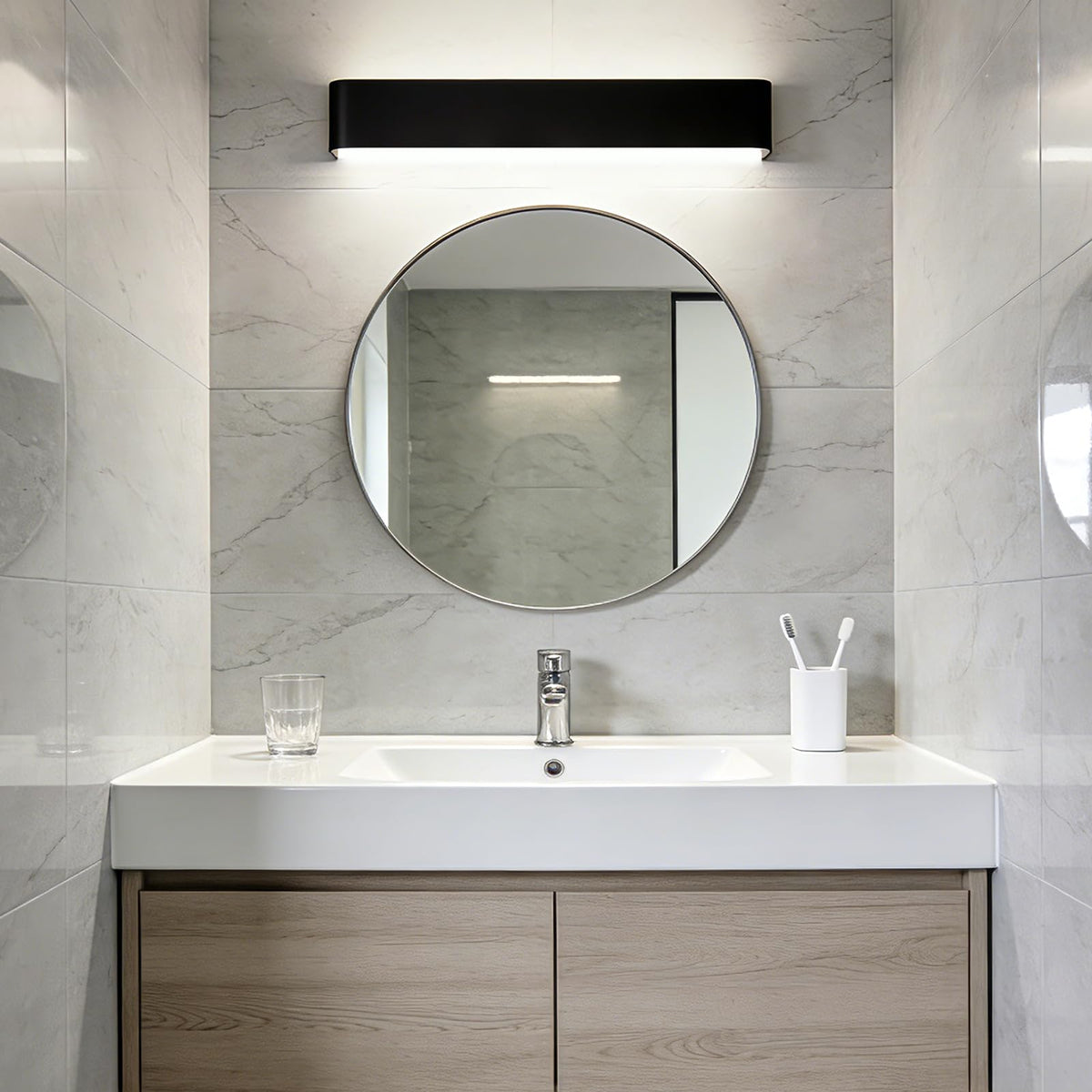 Modern Indoor 5CCT LED Wall Sconce (Black / 22 Inch)