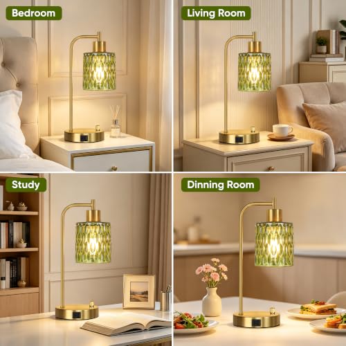 Table Lamps Set of 2 (Gold&Green-3)