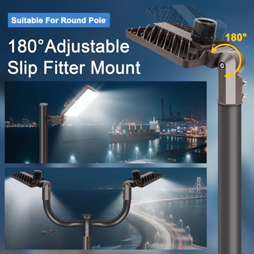 LED Parking Lot Lights with Detachable Power Driver & Photocell (240W/Pole Mount/1 Pack)