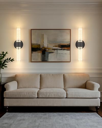 Battery Operated Crysta Wall Sconces (Matte Black / 1Pack)