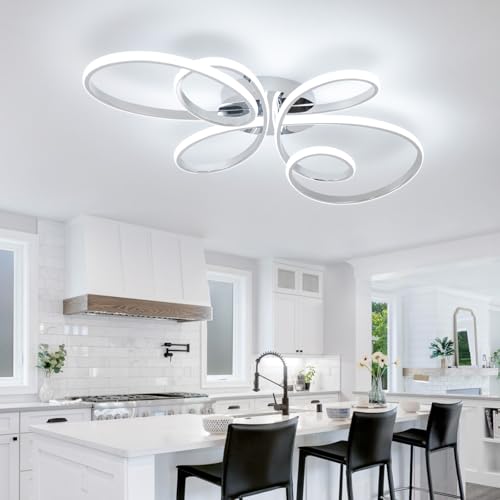 66W Modern LED Ceiling Light (Chrome,39.37Inch)