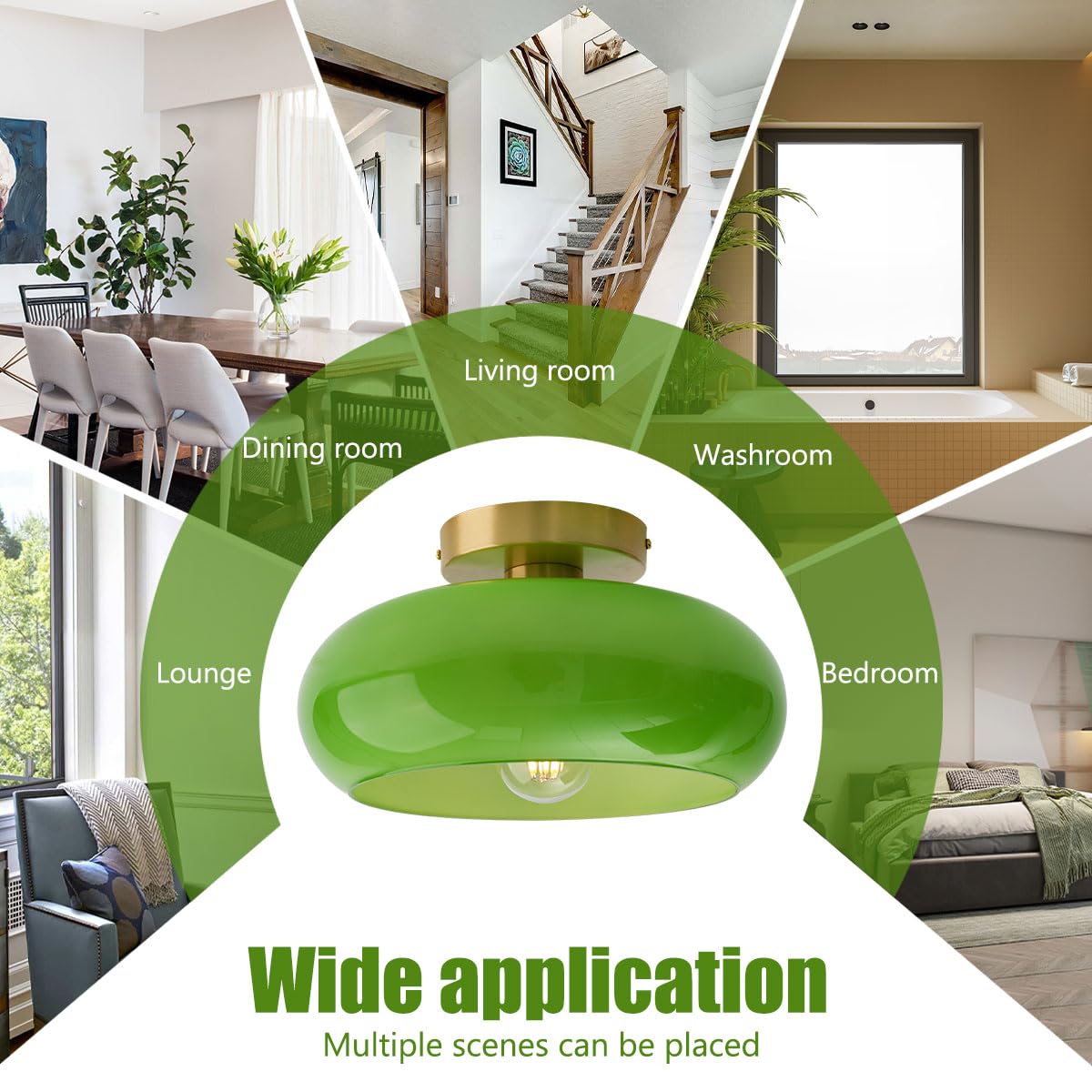 Green Ceiling Light (Flush-Green)