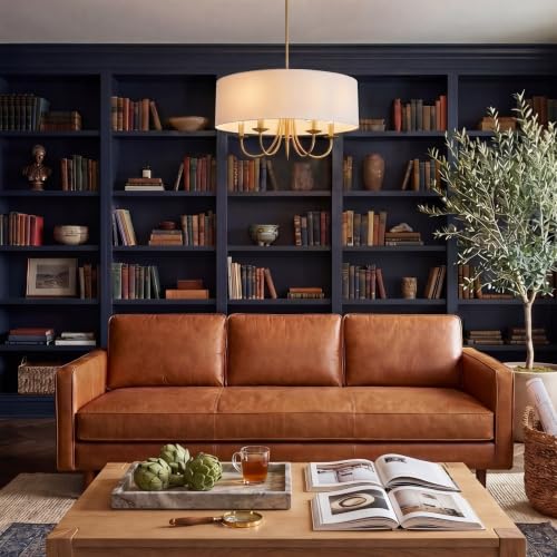 Quinn 22" Large Modern 5 (Cool Brass / White Shade)
