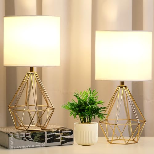 Small Gold Table Lamp Set of 2 (Gold 2 pack)