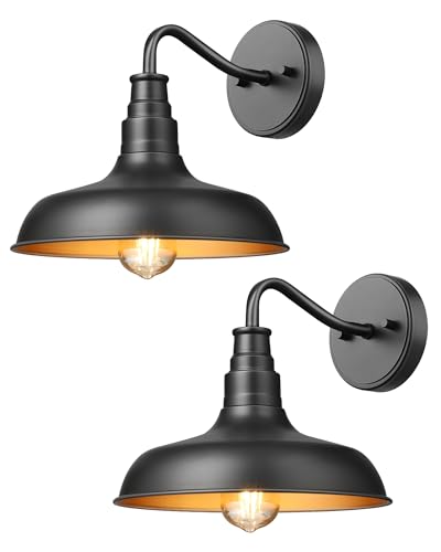 2 Pack Gooseneck Barn Outdoor Wall Light