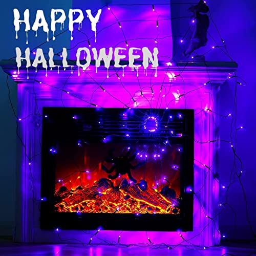 Halloween Decorations Spider Web Lights (Purple)