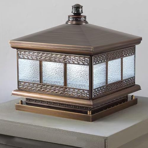 All Copper Steel Glass Outdoor Post lights (Diamond glass / 10X10IN)